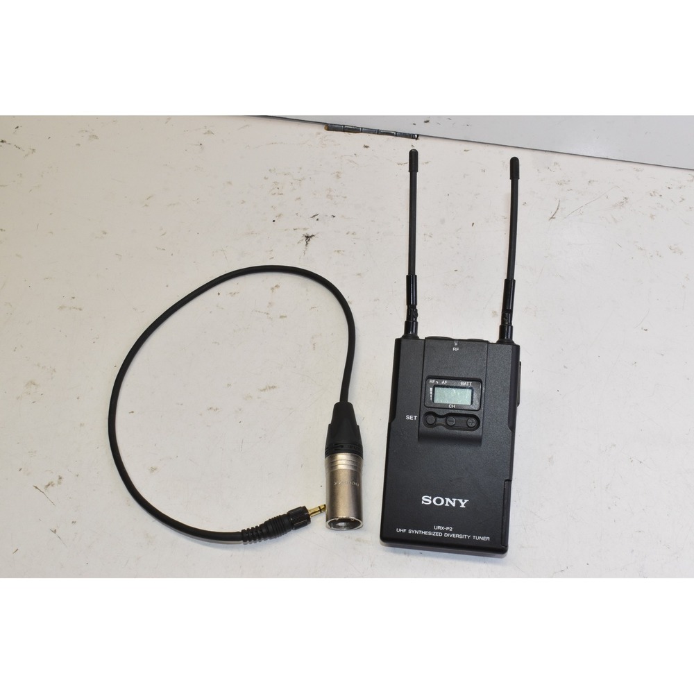 Sony URX-P2 UHF Synthesized Diversity Tuner Black Wireless Receiver XLR‎ Cable